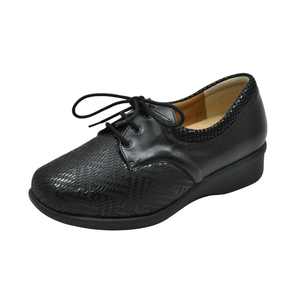 Zapato Cordón Mujer, Zapato Cordones Negro Negro
